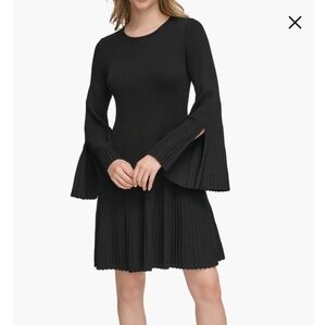 Calvin Klein Ribbed Bell Sleeve Sweater Dress